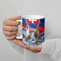 Slovakia Where Eagles Fly Ceramic Mug Bratislava Castle Chamois Eagle Patriotism