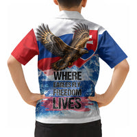 Slovakia Where Eagles Fly Kid Hawaiian Shirt Bratislava Castle Chamois Eagle Patriotism
