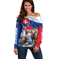Slovakia Where Eagles Fly Off Shoulder Sweater Bratislava Castle Chamois Eagle Patriotism