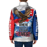Slovakia Where Eagles Fly Padded Jacket Bratislava Castle Chamois Eagle Patriotism