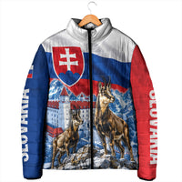 Slovakia Where Eagles Fly Padded Jacket Bratislava Castle Chamois Eagle Patriotism