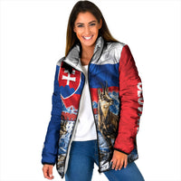 Slovakia Where Eagles Fly Padded Jacket Bratislava Castle Chamois Eagle Patriotism
