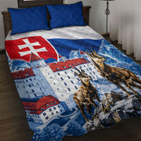 Slovakia Where Eagles Fly Quilt Bed Set Bratislava Castle Chamois Eagle Patriotism