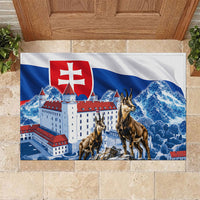Slovakia Where Eagles Fly Rubber Doormat Bratislava Castle Chamois Eagle Patriotism