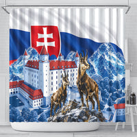 Slovakia Where Eagles Fly Shower Curtain Bratislava Castle Chamois Eagle Patriotism
