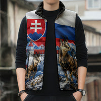 Slovakia Where Eagles Fly Sleeveless Puffer Jacket Bratislava Castle Chamois Eagle Patriotism