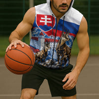 Slovakia Where Eagles Fly Sleeveless Zip Hoodie Bratislava Castle Chamois Eagle Patriotism