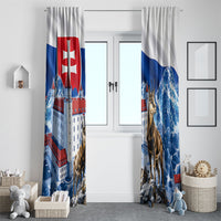 Slovakia Where Eagles Fly Window Curtain Bratislava Castle Chamois Eagle Patriotism