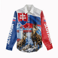 Slovakia Where Eagles Fly Women Casual Shirt Bratislava Castle Chamois Eagle Patriotism