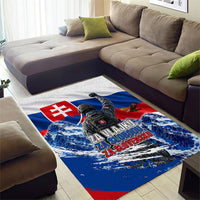 Slovakia Military Freedom Area Rug Fighter Jets Soldier Eagle Mountain