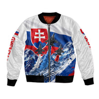 Slovakia Military Freedom Bomber Jacket Fighter Jets Soldier Eagle Mountain
