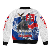 Slovakia Military Freedom Bomber Jacket Fighter Jets Soldier Eagle Mountain