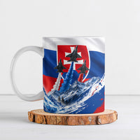 Slovakia Military Freedom Ceramic Mug Fighter Jets Soldier Eagle Mountain