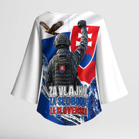 Slovakia Military Freedom Kimono Sleeve Blouse Fighter Jets Soldier Eagle Mountain