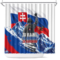 Slovakia Military Freedom Shower Curtain Fighter Jets Soldier Eagle Mountain