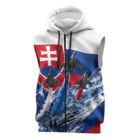 Slovakia Military Freedom Sleeveless Zip Hoodie Fighter Jets Soldier Eagle Mountain