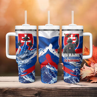 Slovakia Military Freedom Tumbler With Handle Fighter Jets Soldier Eagle Mountain