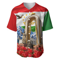 Tajikistan National Pride Baseball Jersey Ismoil Somoni Monument Marco Polo Sheep Flag
