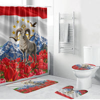 Tajikistan National Pride Bathroom Set Ismoil Somoni Monument Marco Polo Sheep Flag