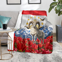 Tajikistan National Pride Blanket Ismoil Somoni Monument Marco Polo Sheep Flag