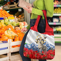 Tajikistan National Pride Grocery Bag Ismoil Somoni Monument Marco Polo Sheep Flag