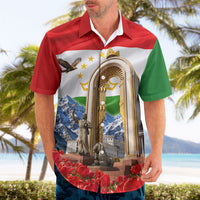 Tajikistan National Pride Hawaiian Shirt Ismoil Somoni Monument Marco Polo Sheep Flag