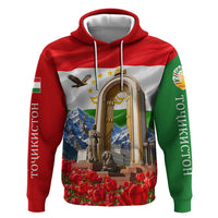 Tajikistan National Pride Hoodie Ismoil Somoni Monument Marco Polo Sheep Flag