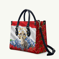 Tajikistan National Pride Leather Bag Ismoil Somoni Monument Marco Polo Sheep Flag