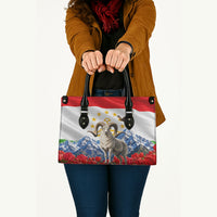 Tajikistan National Pride Leather Bag Ismoil Somoni Monument Marco Polo Sheep Flag