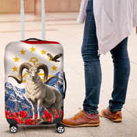 Tajikistan National Pride Luggage Cover Ismoil Somoni Monument Marco Polo Sheep Flag