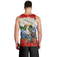 Tajikistan National Pride Men Tank Top Ismoil Somoni Monument Marco Polo Sheep Flag