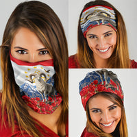 Tajikistan National Pride Neck Gaiter Ismoil Somoni Monument Marco Polo Sheep Flag