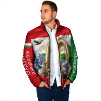 Tajikistan National Pride Padded Jacket Ismoil Somoni Monument Marco Polo Sheep Flag