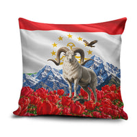 Tajikistan National Pride Pillow Cover Ismoil Somoni Monument Marco Polo Sheep Flag