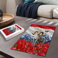 Tajikistan National Pride Puzzle Ismoil Somoni Monument Marco Polo Sheep Flag