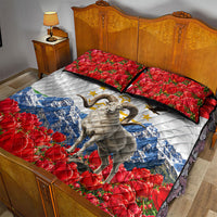 Tajikistan National Pride Quilt Bed Set Ismoil Somoni Monument Marco Polo Sheep Flag