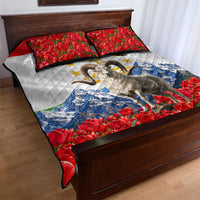 Tajikistan National Pride Quilt Bed Set Ismoil Somoni Monument Marco Polo Sheep Flag