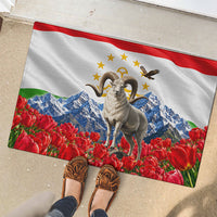 Tajikistan National Pride Rubber Doormat Ismoil Somoni Monument Marco Polo Sheep Flag