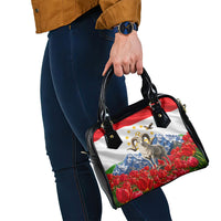 Tajikistan National Pride Shoulder Handbag Ismoil Somoni Monument Marco Polo Sheep Flag