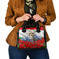 Tajikistan National Pride Shoulder Handbag Ismoil Somoni Monument Marco Polo Sheep Flag