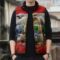 Tajikistan National Pride Sleeveless Puffer Jacket Ismoil Somoni Monument Marco Polo Sheep Flag
