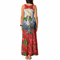 Tajikistan National Pride Tank Maxi Dress Ismoil Somoni Monument Marco Polo Sheep Flag