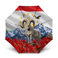Tajikistan National Pride Umbrella Ismoil Somoni Monument Marco Polo Sheep Flag