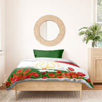 Tajikistan Independence Day Bedding Set Ismoil Somoni Monument Flag Map Red Tulips