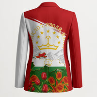 Tajikistan Independence Day Blazer Ismoil Somoni Monument Flag Map Red Tulips