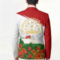 Tajikistan Independence Day Blazer Ismoil Somoni Monument Flag Map Red Tulips
