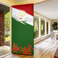 Tajikistan Independence Day Door Cover Ismoil Somoni Monument Flag Map Red Tulips