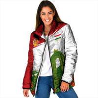 Tajikistan Independence Day Padded Jacket Ismoil Somoni Monument Flag Map Red Tulips