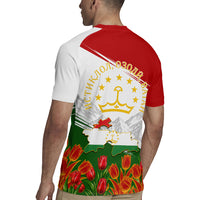 Tajikistan Independence Day Rugby Jersey Ismoil Somoni Monument Flag Map Red Tulips