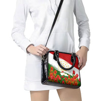 Tajikistan Independence Day Shoulder Handbag Ismoil Somoni Monument Flag Map Red Tulips